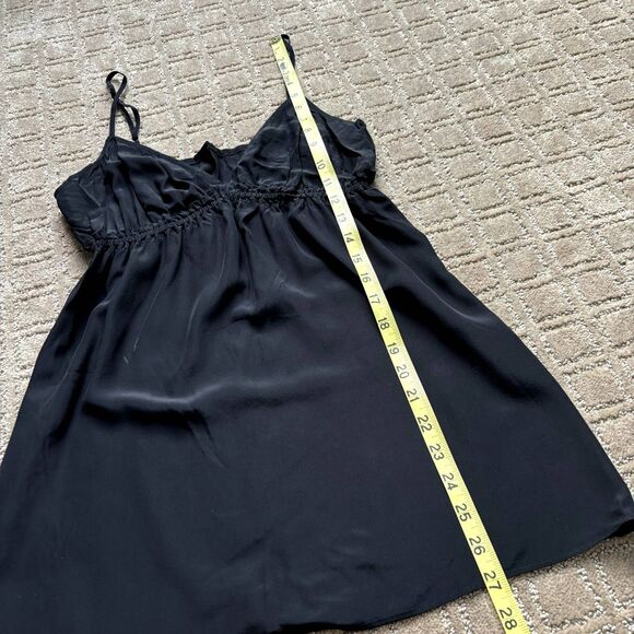 Twelfth Cynthia Vincent Silk Babydoll Tank Shirt Womens S Black Empire Waist Y2K - Picture 9 of 10